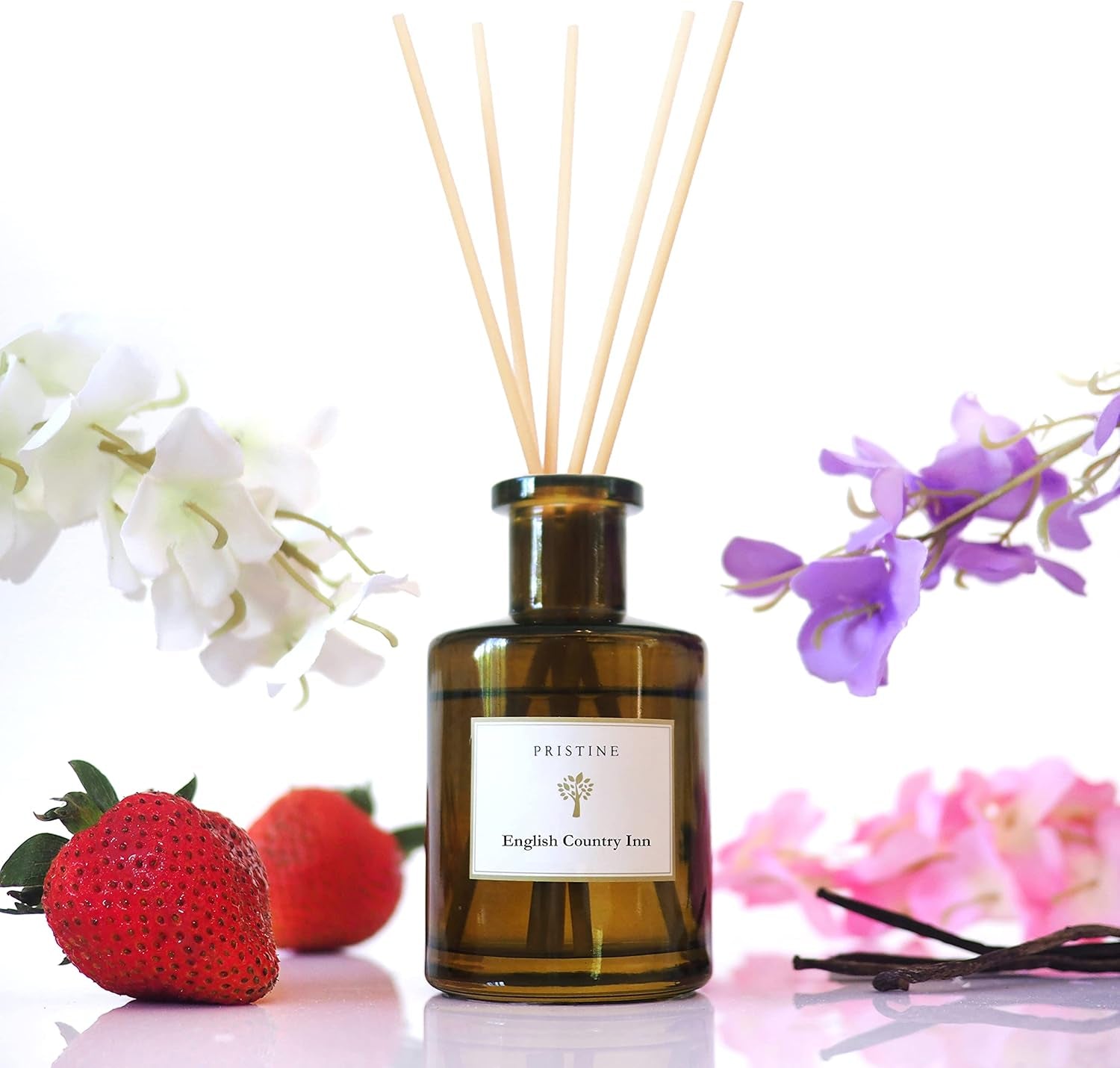 English Country Inn/Inspired by Ritz Carlton Reed Diffuser for Home | Fresh Blend of Strawberry, Vanilla, Musk Reed Diffuser Set, Oil & Reed Diffuser Sticks | Home & Office Decor | Fragrance