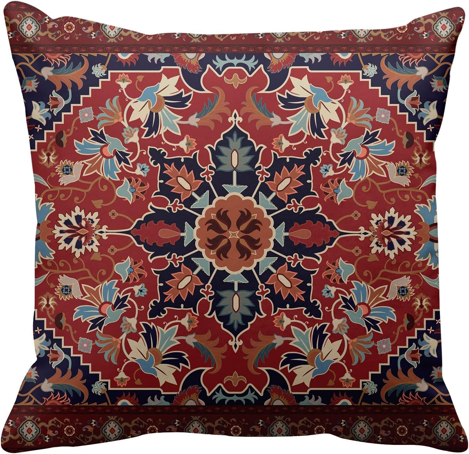 Throw Pillow Covers, Retro Tribal Ethnic Home Decor Set of 4 Pillow Cases, 18 X 18 Inches Sofa Cushion Couch Sofa Pillowcases Decorative