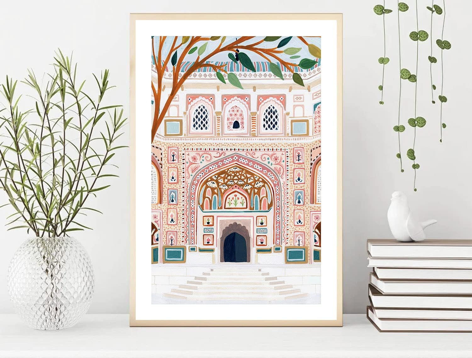Amber Palace Jaipur Art Print, India Art Print, Jaipur Wall Art, Travel Print, Travel Poster, Housewarming Gift, Home Decor (Unframed) (9X11 In)