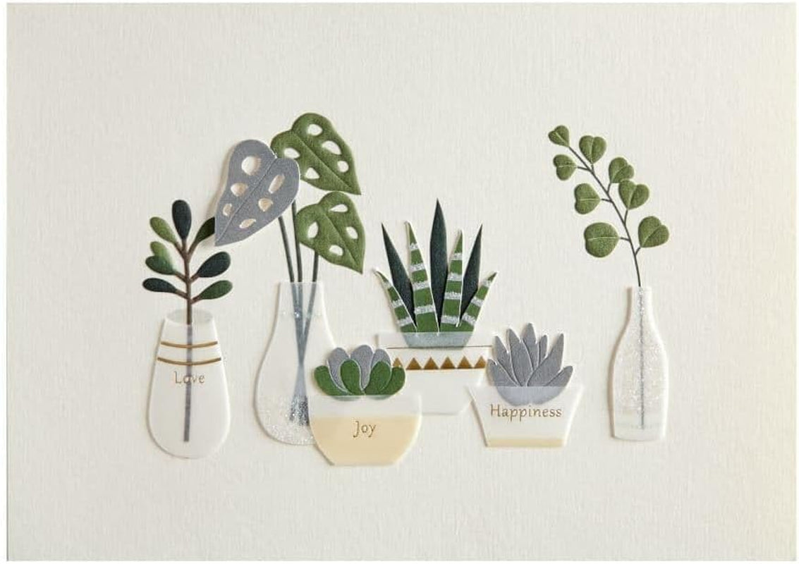 Row of Vases and Plants Birthday Card