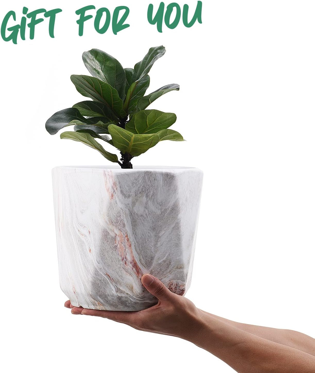 Plant Pots, 7.5+6+5 Inch Ceramic Pots Planters with Drainage Hole and Saucers, Flower Pots for Indoor Outdoor Plant, Great for Home Decor, Set of 3