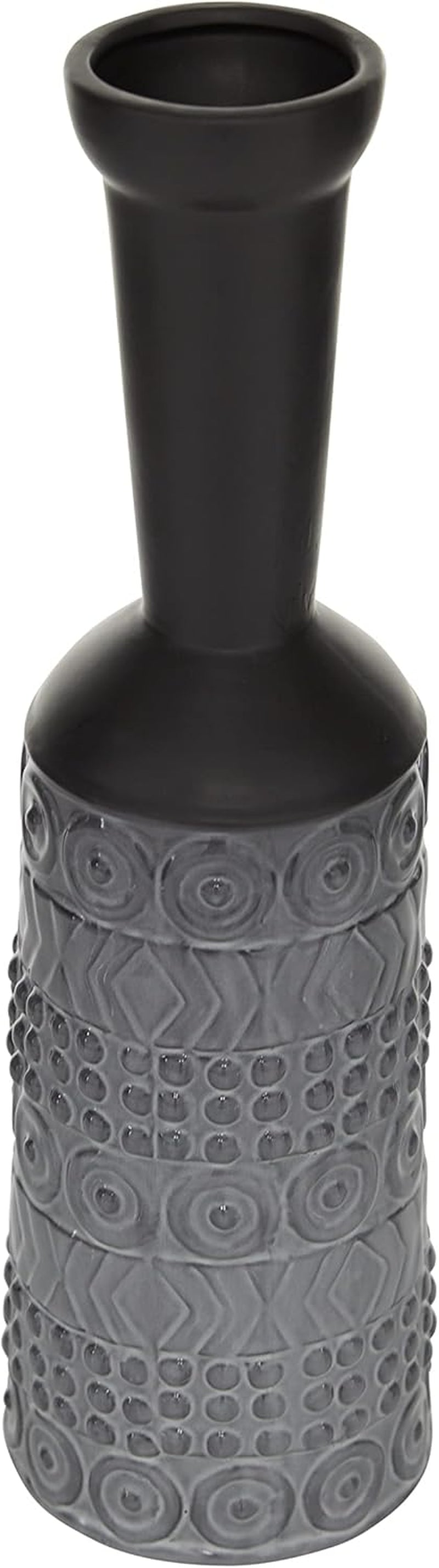 Vase, 4" L X 4" W X 16" H, Grey