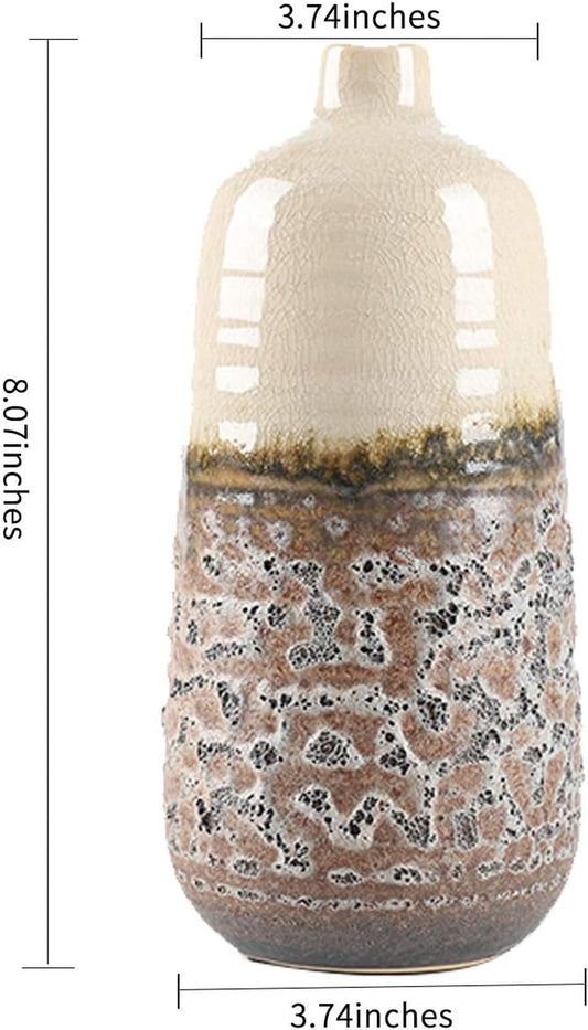 Rustic Ceramic Flower Vase, Vintage Vases, Rustic Style Vintage Ceramic Vase, Ceramic Decorative Vase for Personalized Home and Office Decor.