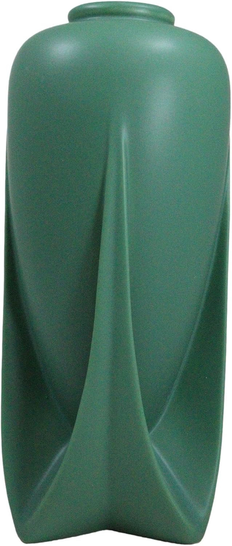 Teco Art Pottery Contemporary Smooth Micro-Crystalline Matte Glaze Vase Reproduction as Mantelpiece Shelf Table Decorative Accent Sculpture (Rocket - Green)