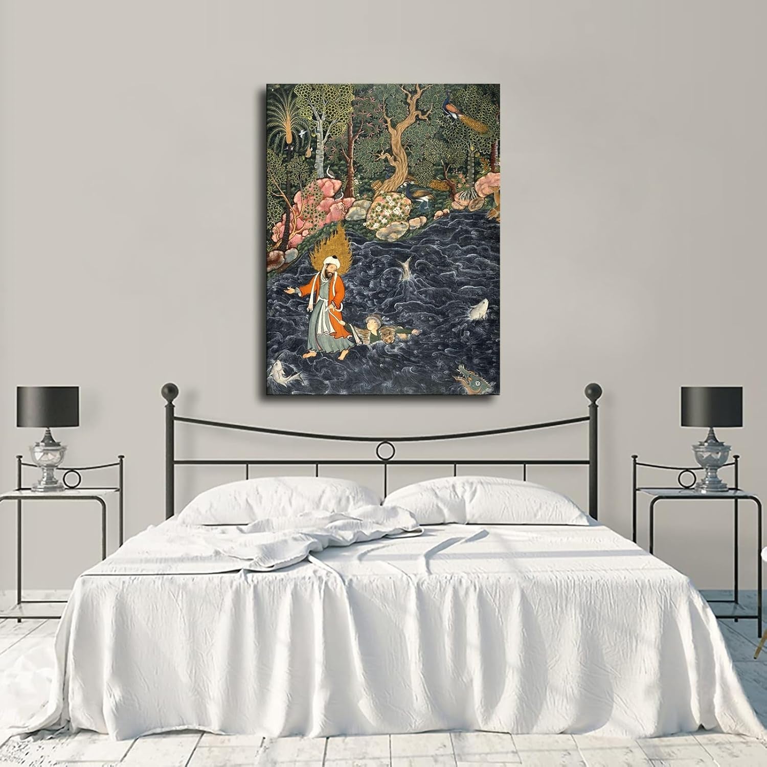 Persian Miniature Art Indian Canvas Wall Decor Art Painting Prints on Modern Posters Prints Artwork for Living Room, Bathroom,Bedroom,Home (8X10Inch Unframed)