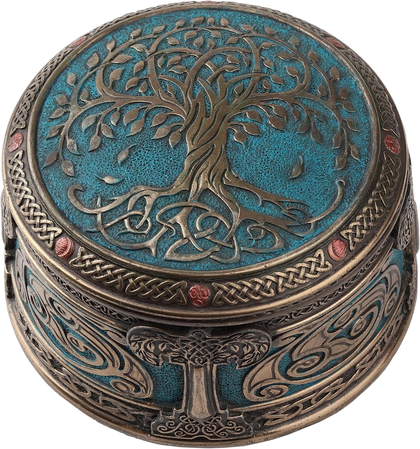 4 Inch Spiritual Tree of Life Cold Cast Resin Bronze Finish Trinket Jewelry Box