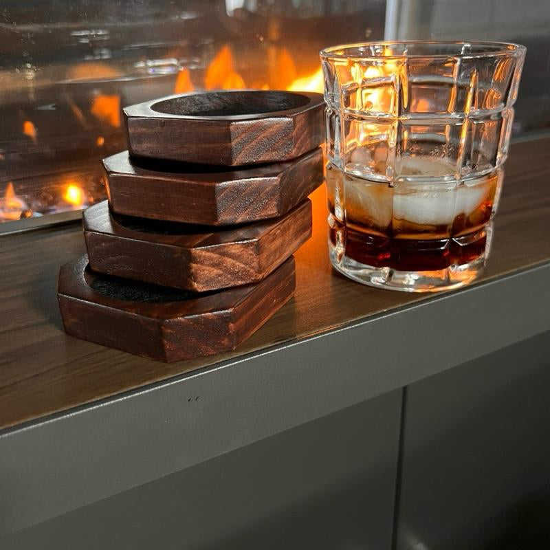 Octagonal Handmade Wooden Coasters Tableware
