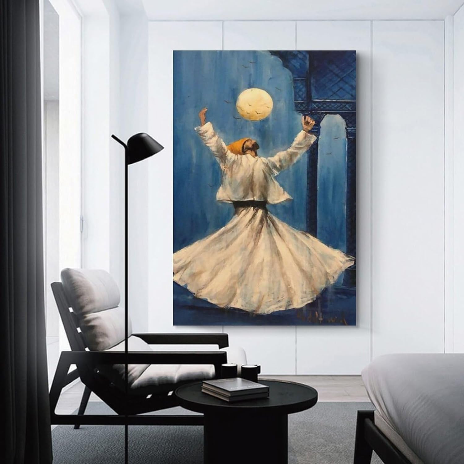 Poster Sufi Art Whirling Dervishes Turkish Dance Oil Painting Art Posters Abstract Muslim (28) Canvas Wall Art Posters Be Used for Room Aesthetics and Bedroom Living Room Decor Canvas Art Poster And