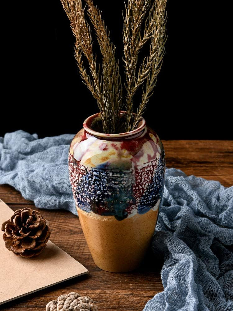 Ceramic Flower Vases Set of 3, Special Design Style of Flambed Glazed,Decorative Modern Floral Vase for Home Decor Living Room Centerpieces and Events…