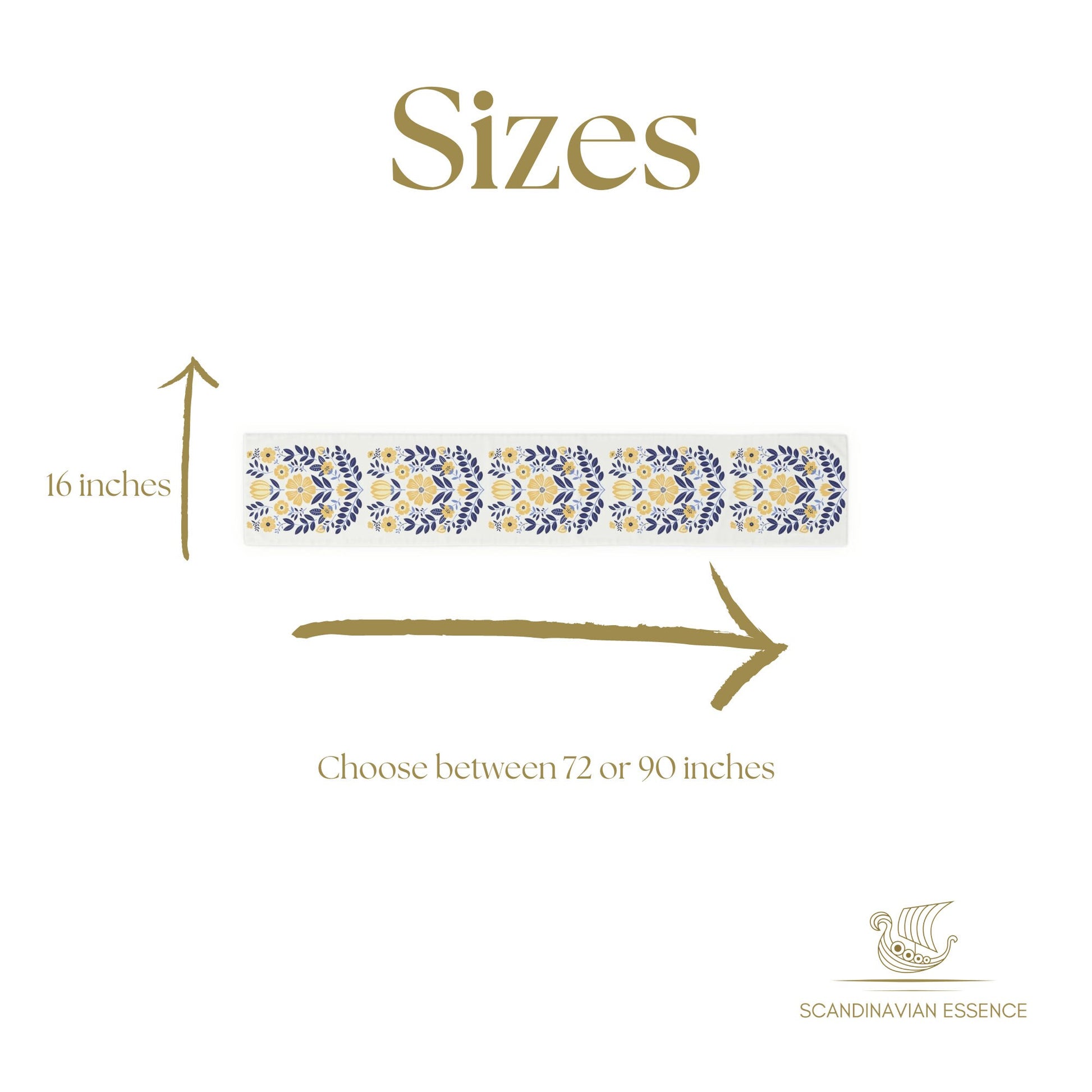 Scandinavian Flower Table Runner, Nordic Folk Art Home Decor, Scandi Housewarming Gift, Farmhouse Floral Gift, Botanical Table Centerpiece