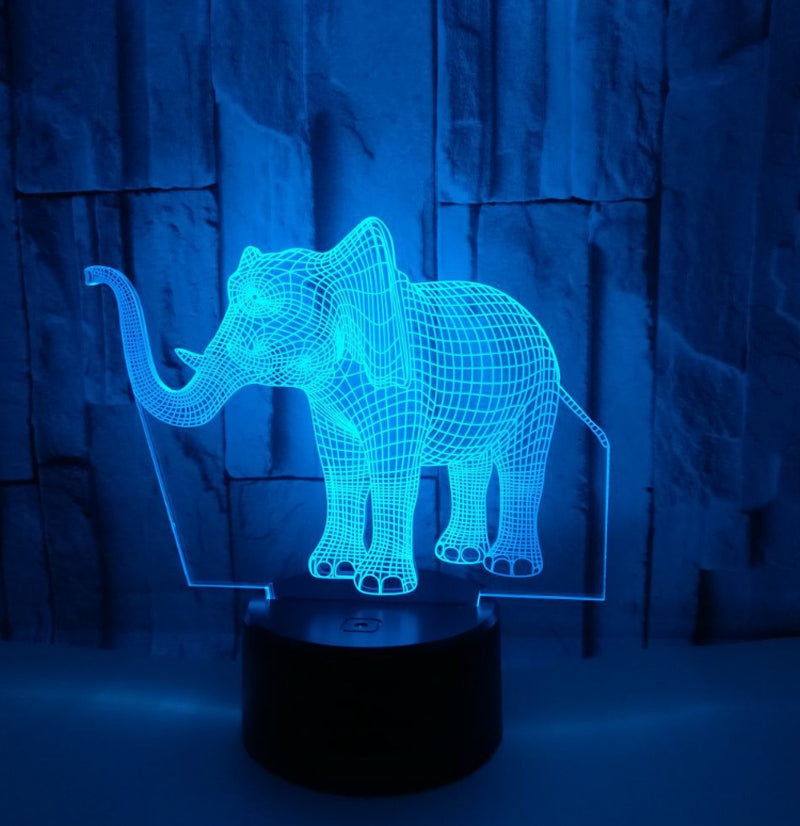 New Elephant 3D Light Colorful Touch 3D LED Visual Light Gift Decoration 3D Small Table Lamp
