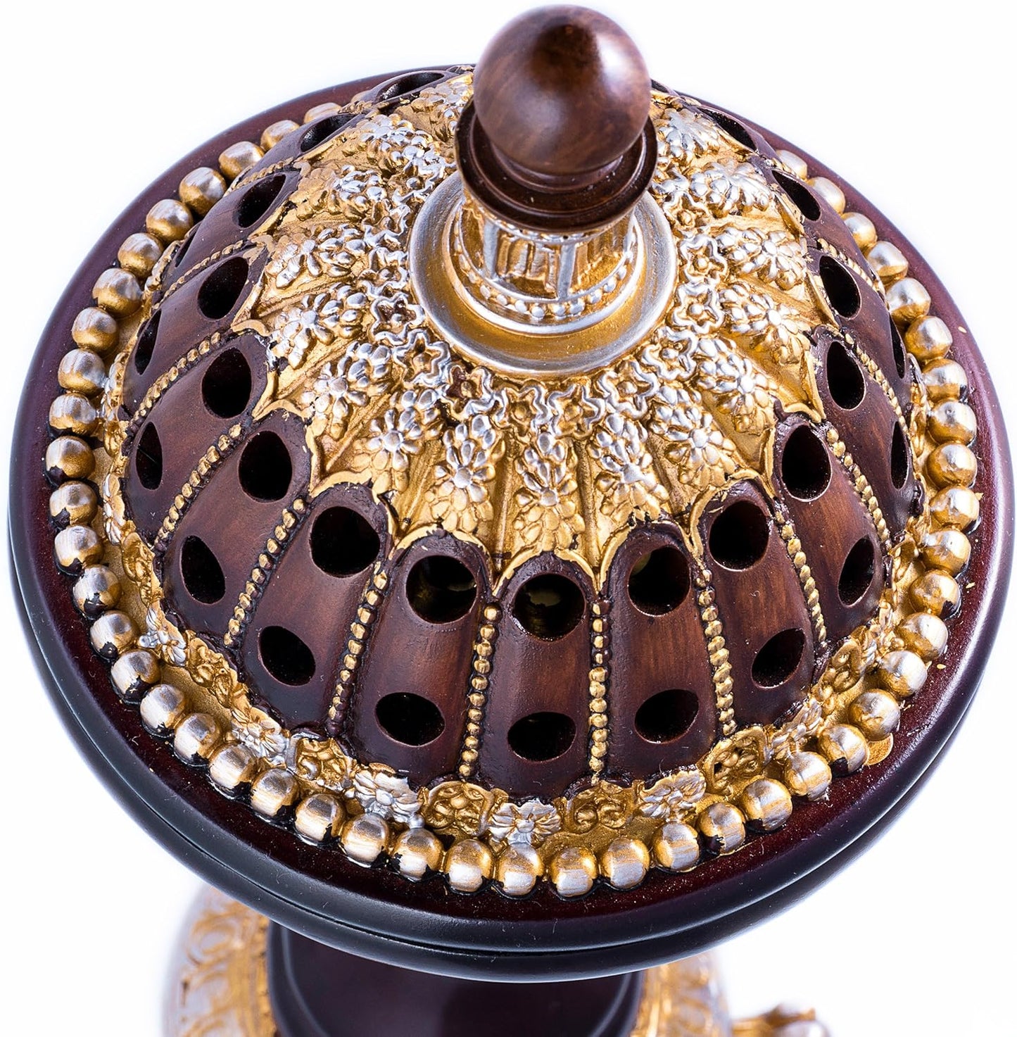 Lux Globe Incense Burner - Bakhoor Cone Holders | Frankincense Burner Charcoal | Mabkhara | for Office & Spiritual Decor (Brown)