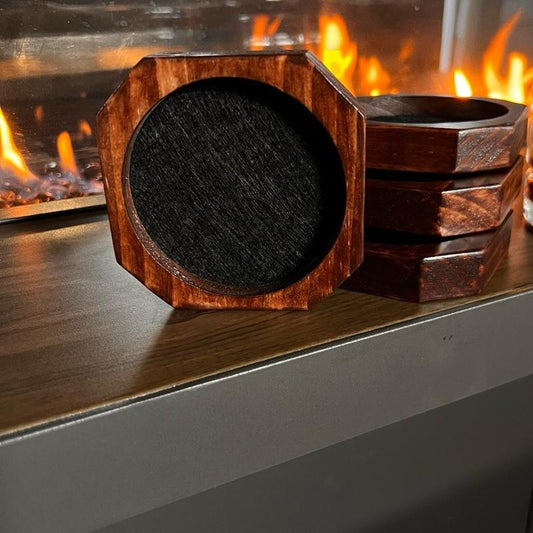 Octagonal Handmade Wooden Coasters Tableware