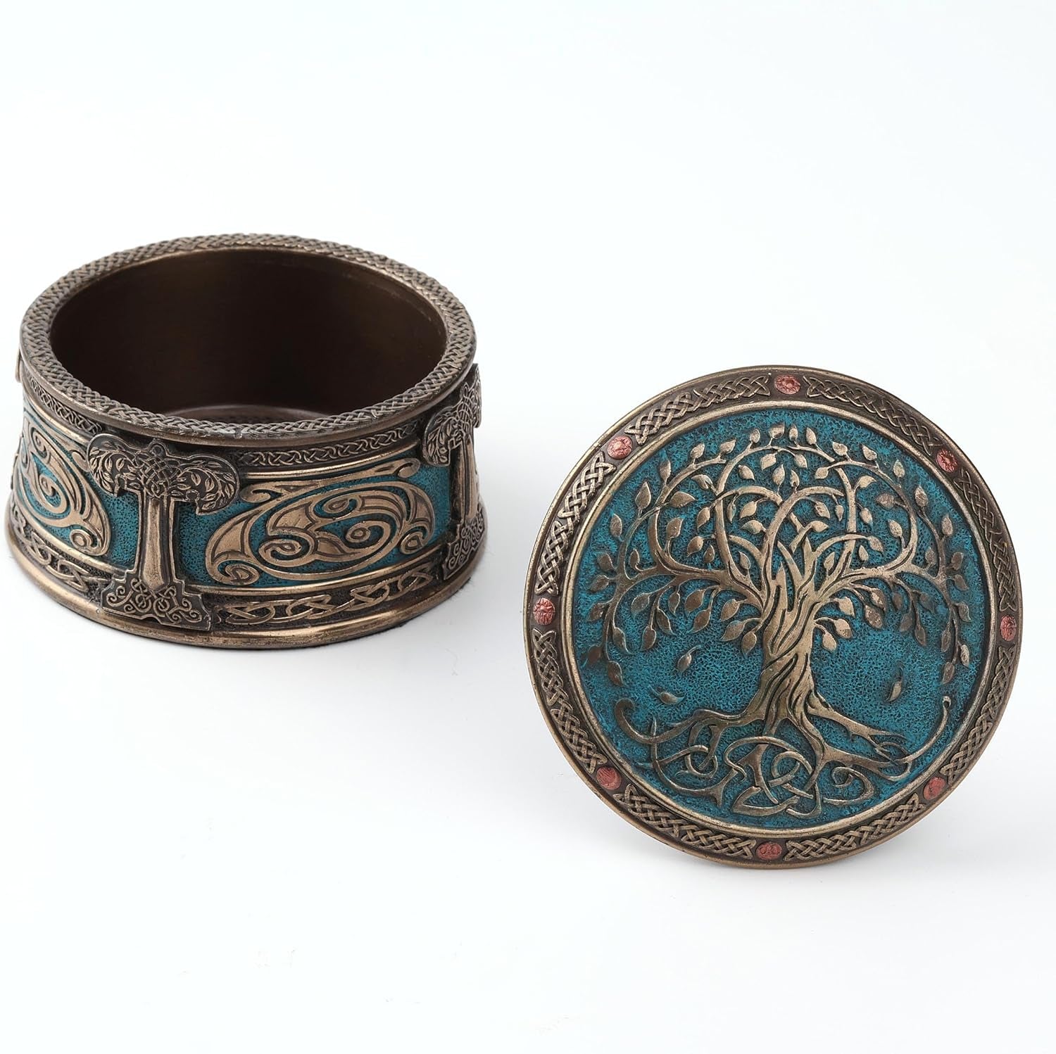 4 Inch Spiritual Tree of Life Cold Cast Resin Bronze Finish Trinket Jewelry Box