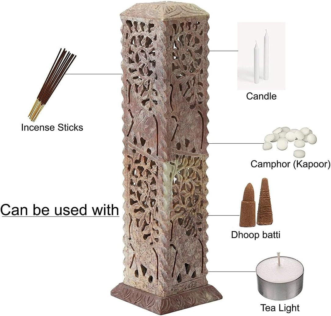 Home Handcrafted Stone Incense Holder | Candle Holder (Elephant)
