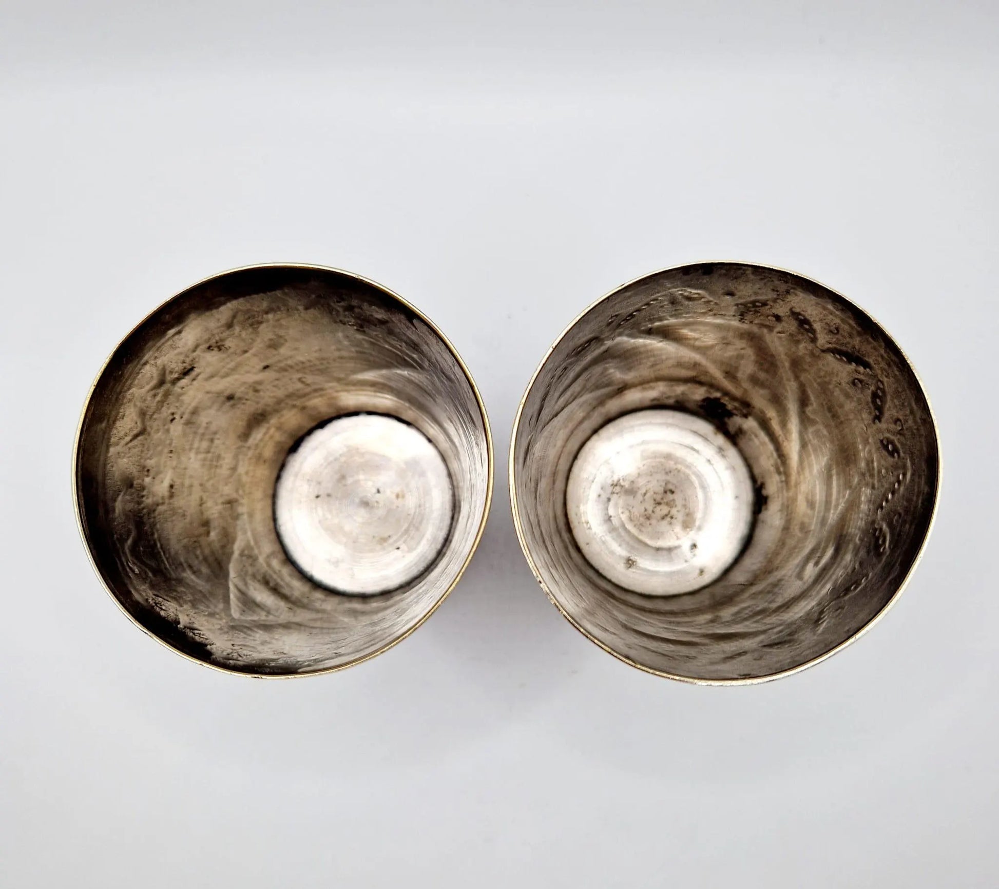 Indian Lassi Cups Drinking Cup Yogurt Milk Traditional Indian Nickel Brass Cup Early 20Th Century Home Bar Man Cave Dice Cup Old Fangled GB