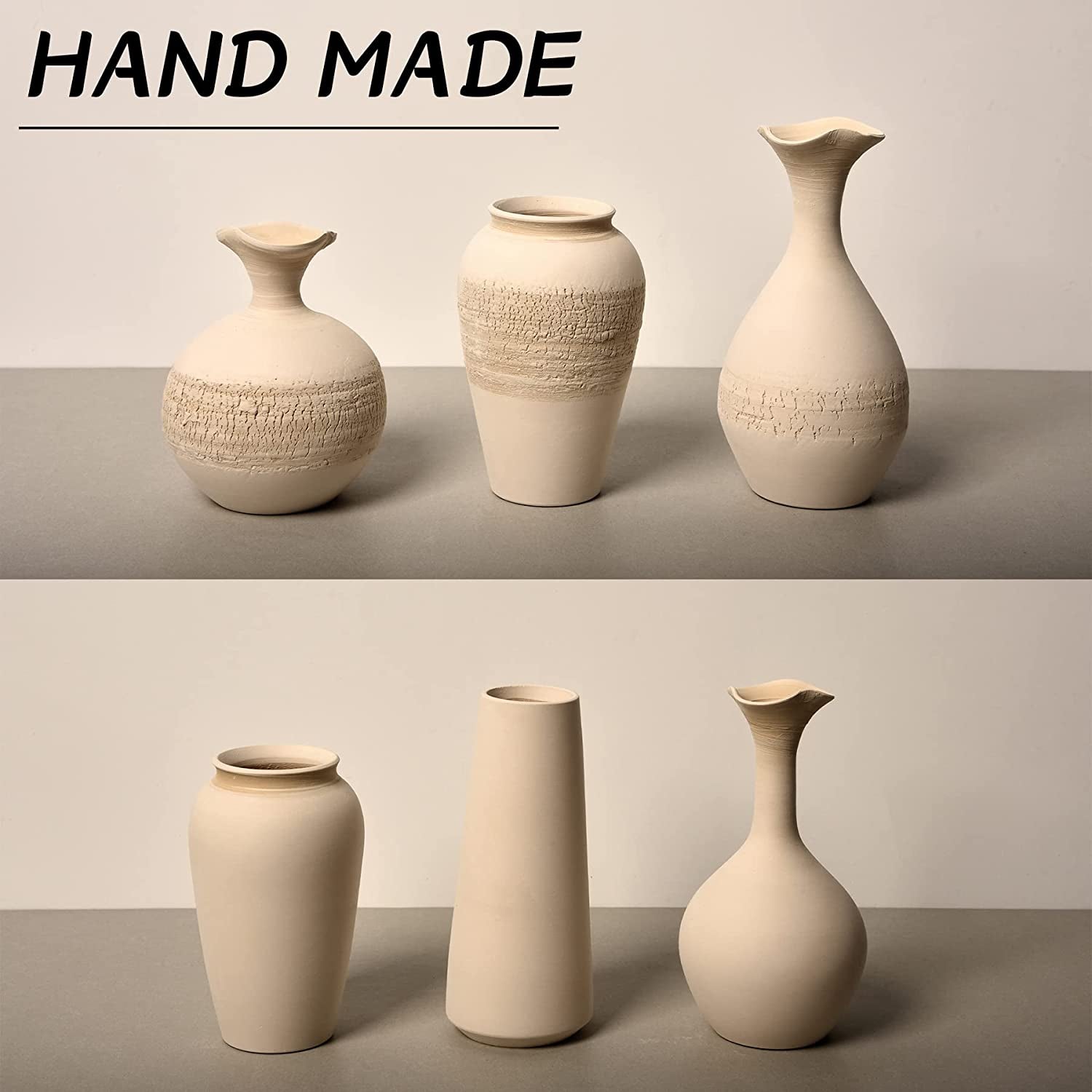 Ceramic Flower Vases Set of 3, Special Design Style of Flambed Glazed,Decorative Modern Floral Vase for Home Decor Living Room Centerpieces and Events…