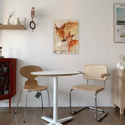 Rustic Home Decor Bathroom Wall Art Farmhouse Decor for Bedroom Modern Home Country Elk Pictures Kitchen Wall Decor Canvas Framed Artwork for Walls Prints Wood Grain Animal Wall Decoration Size 12X16