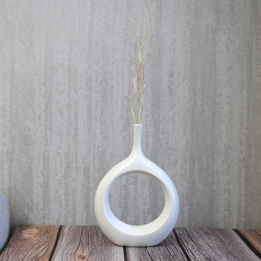 Samawi Black & White Vase Set of 2 - Black Ceramic Vases for Modern Living Room Decor