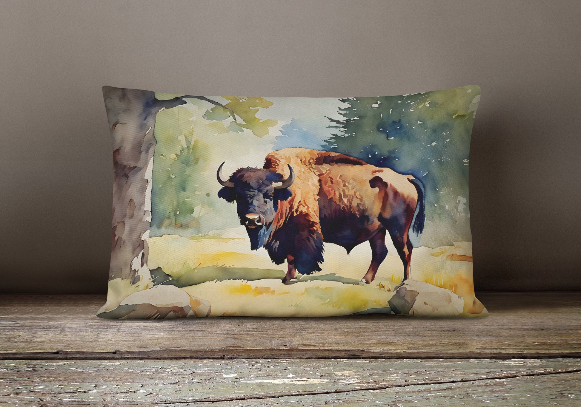 American Bison Throw Pillow