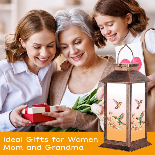 Solar Lantern Outdoor Waterproof Hummingbird Garden Decor Birthday Gifts for Women Mom and Grandma Solar LED Plastic Decorative Hanging Light for Yard(Hummingbird )