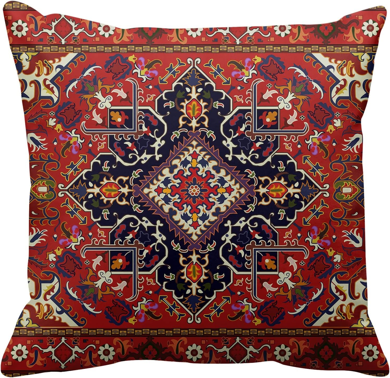 Throw Pillow Covers, Retro Tribal Ethnic Home Decor Set of 4 Pillow Cases, 18 X 18 Inches Sofa Cushion Couch Sofa Pillowcases Decorative