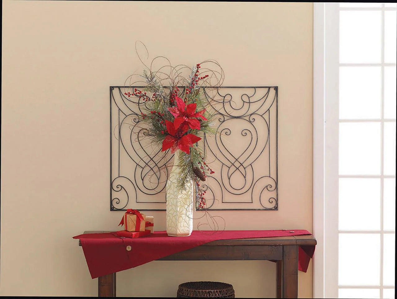 , 19.75" X 5" Antique Cream Decorative Vase with Scallop Detail