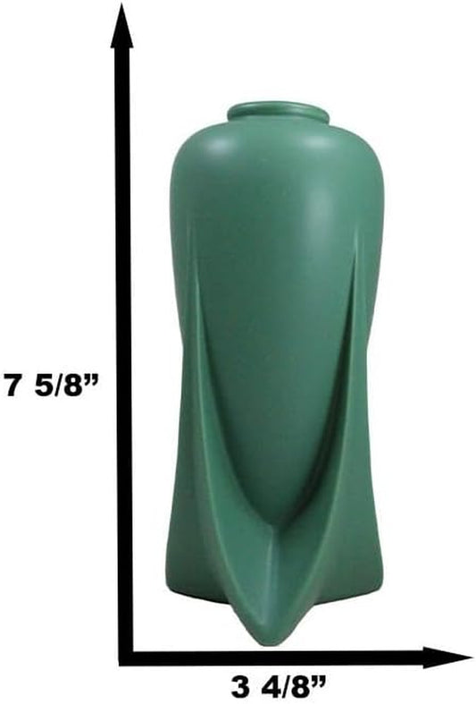 Teco Art Pottery Contemporary Smooth Micro-Crystalline Matte Glaze Vase Reproduction as Mantelpiece Shelf Table Decorative Accent Sculpture (Rocket - Green)