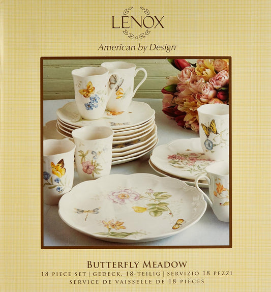 6342794  Butterfly Meadow 18-Piece Dinnerware Set White