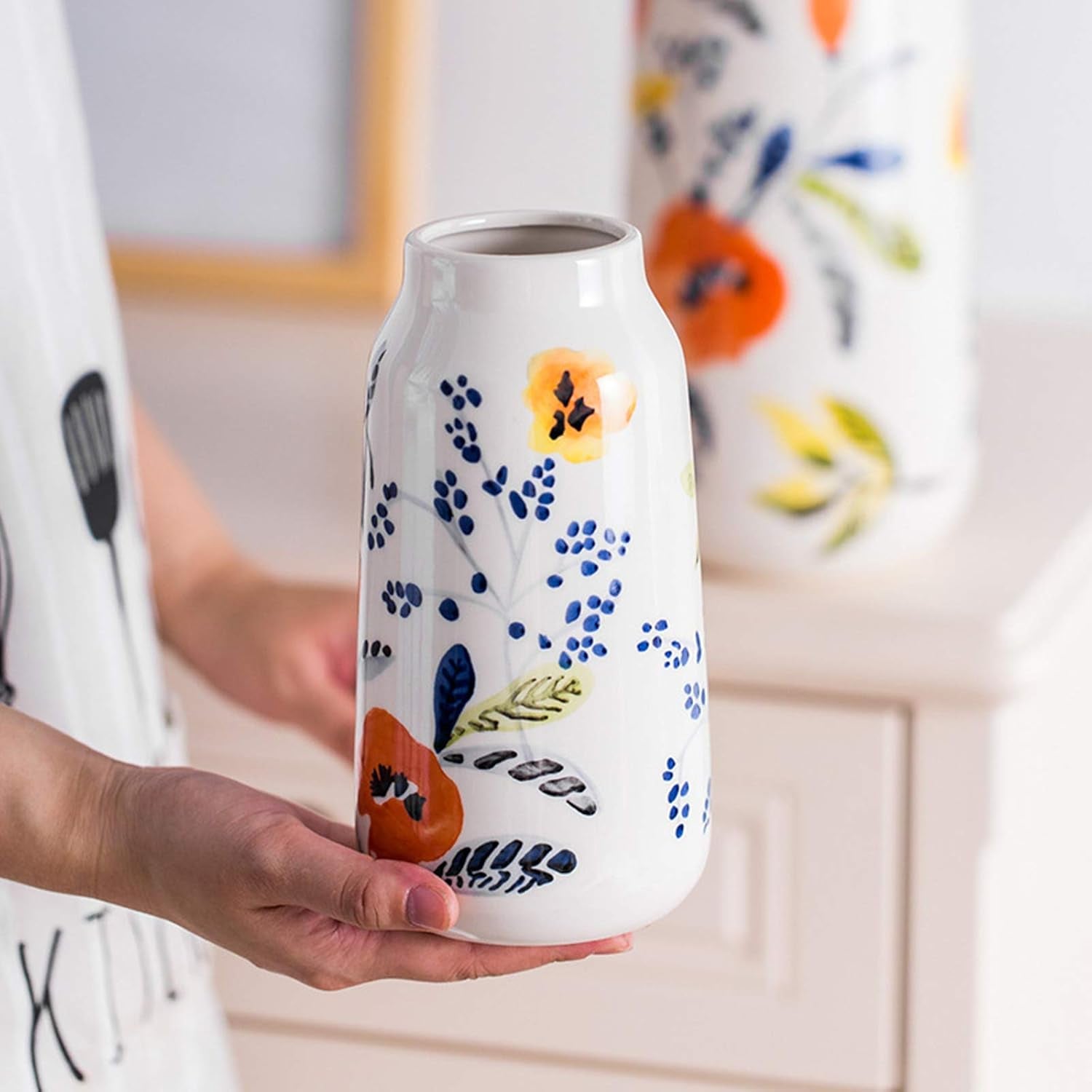 Ceramic Jug Vase Vintage Lemon Antique French Embossed Ceramic Flower Vase Heart Jug (C)