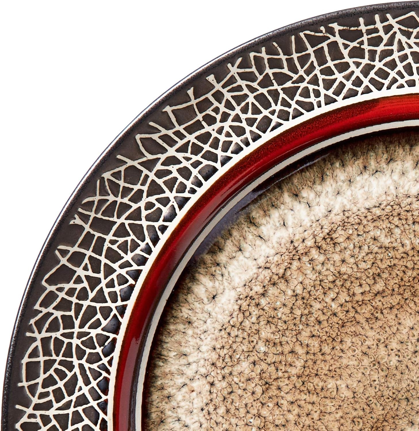 Markham Square Casual round Dinnerware Set – 16-Piece Stoneware Dinner Party Collection W/ 4 Dinner Plates, 4 Salad Plates, 4 Bowls & 4 Mugs – Unique Gift Idea, Brown, 11X11X4"