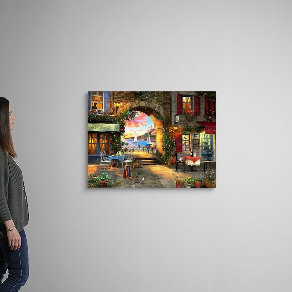 Mediterranean Evening Canvas Wall Art Print by Dominic Davison, Home Decor, Cat, Design Europe Artwork, 40" X30In