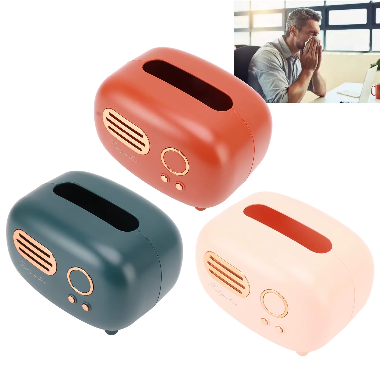 Vintage Radio Tissue Box Super Technology Retro Radio Tissue Box Plastic Multifunctional Beautiful for Bathroom for Kitchen