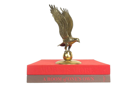 Vintage Gold Brass American Eagle Desk Sculpture, Grand Millennial Home Decor, Gift for Veteran, MCM Brass Bird Statue, Traditional, Preppy