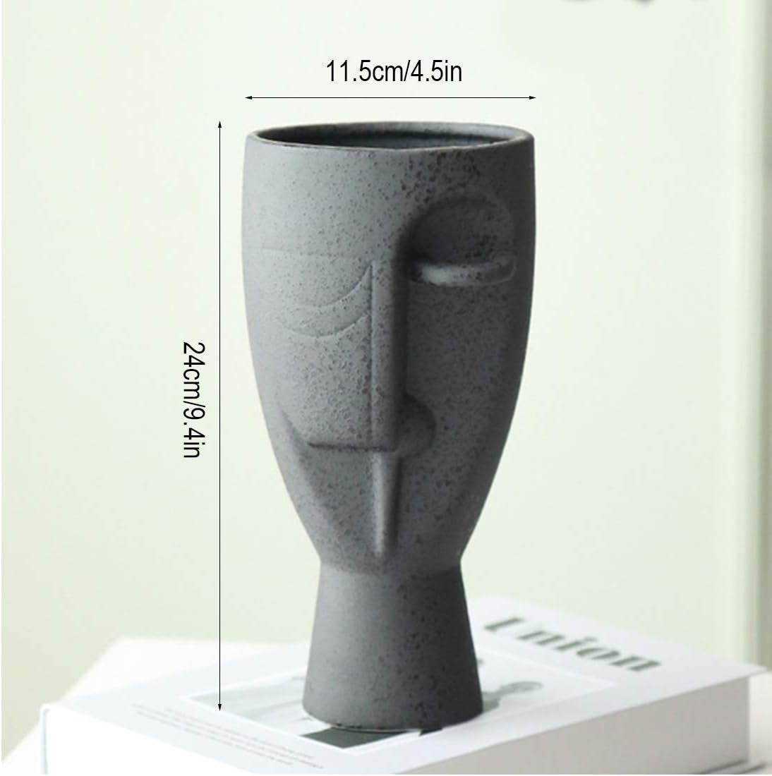 Face Art Vases, Delicately Carved Body Vases, Simple Ceramic Vases, Creative Floral Vases, Home Office Decoration Vases(Black)