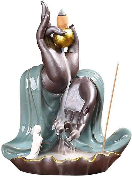 Incense Holder Waterfall Incense Cone Sticks Holder Backflow Incense Burner Ceramics Statue for Home Fragrance Decor (2)