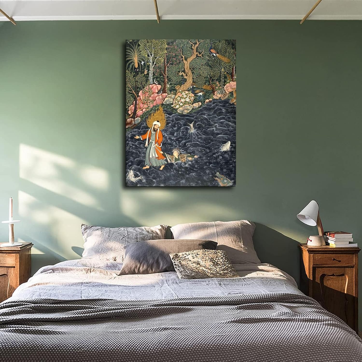 Persian Miniature Art Indian Canvas Wall Decor Art Painting Prints on Modern Posters Prints Artwork for Living Room, Bathroom,Bedroom,Home (8X10Inch Unframed)