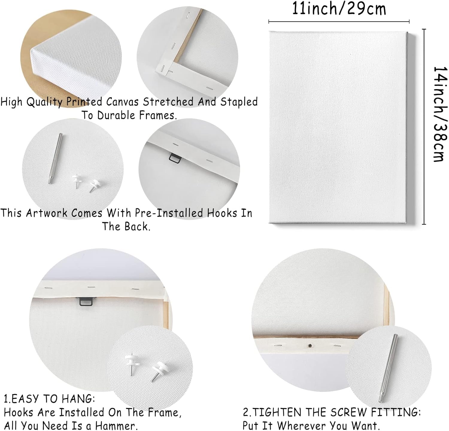 Be Kind Inspirational Wall Art Decor: Framed Canvas Wall Art, Motivational Eucalyptus Positive Decoration for Bathroom, Bedroom 11X14