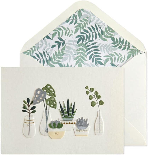 Row of Vases and Plants Birthday Card