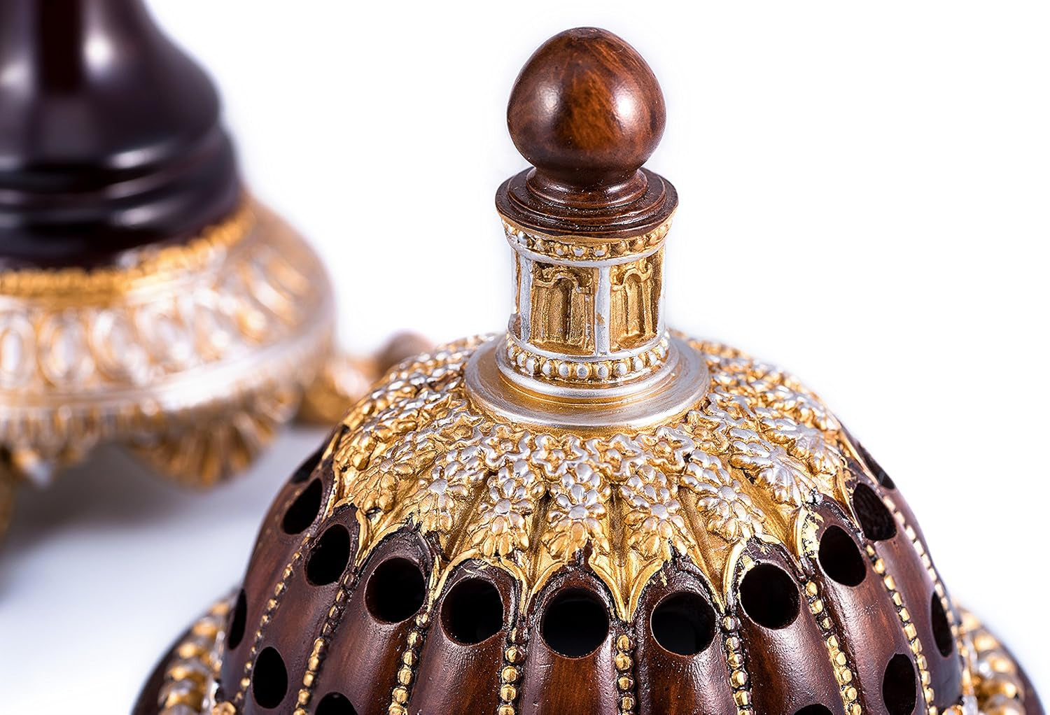 Lux Globe Incense Burner - Bakhoor Cone Holders | Frankincense Burner Charcoal | Mabkhara | for Office & Spiritual Decor (Brown)