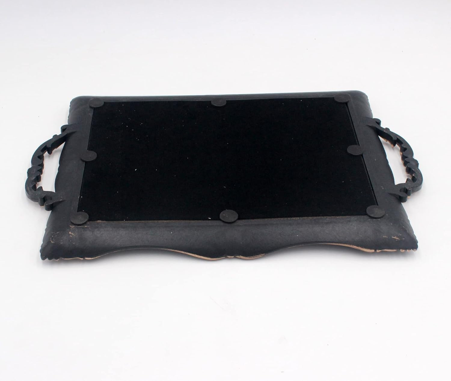 Antique Decorative Gold Framed Square Mirror Tray, Jewelry & Cosmetics Organizer for Dresser, Square - 9.5" W X 14.5" L (Bronze)