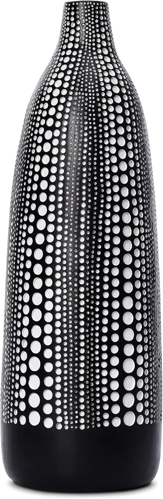 Black Vases for Home Decor - Modern Tall Vases for Office, Living Room, Bedroom, Dinning Table, Shelf, Bookshelf, Mantle, Entryway