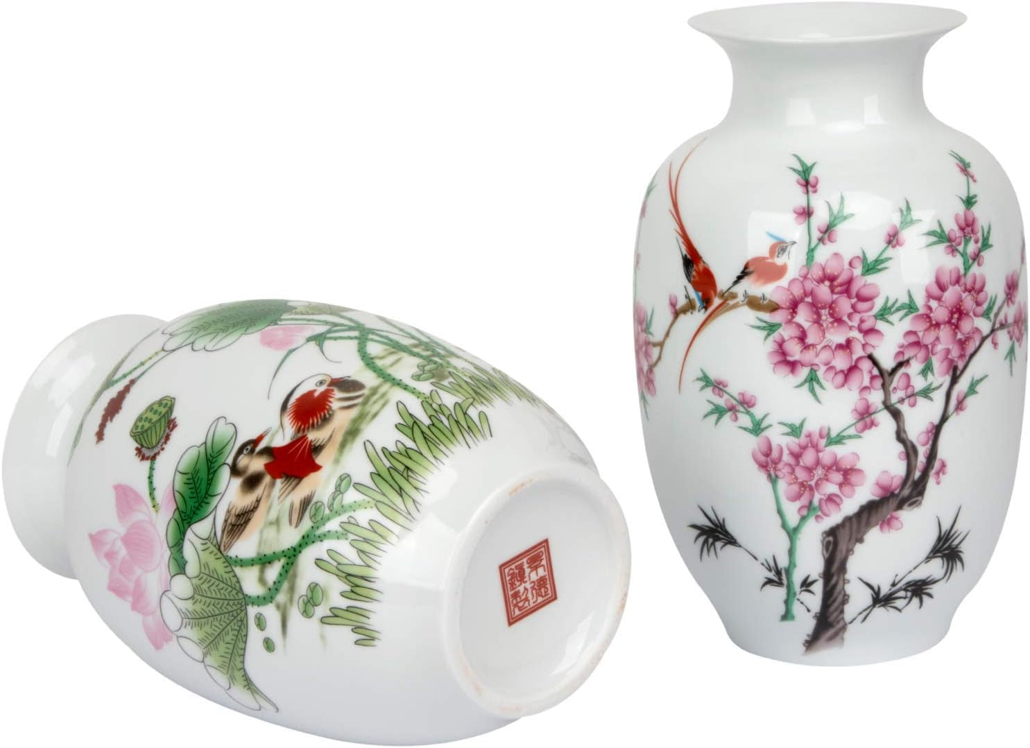 Chinese Ceramics, Blue and White Porcelain Flower Vase, Jingdezhen Handcrafted Porcelain Decro (Lotus)