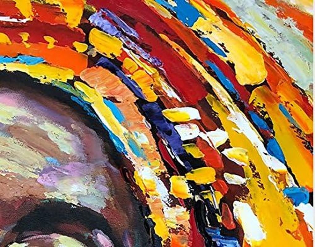 African American Woman Art Black Art Handmade Thick Textured Oil Paintings Canvas Wall Art for Living Room Bedroom Abstract Africa Pictures Artwork Wooden Framed African Life 24"X36"