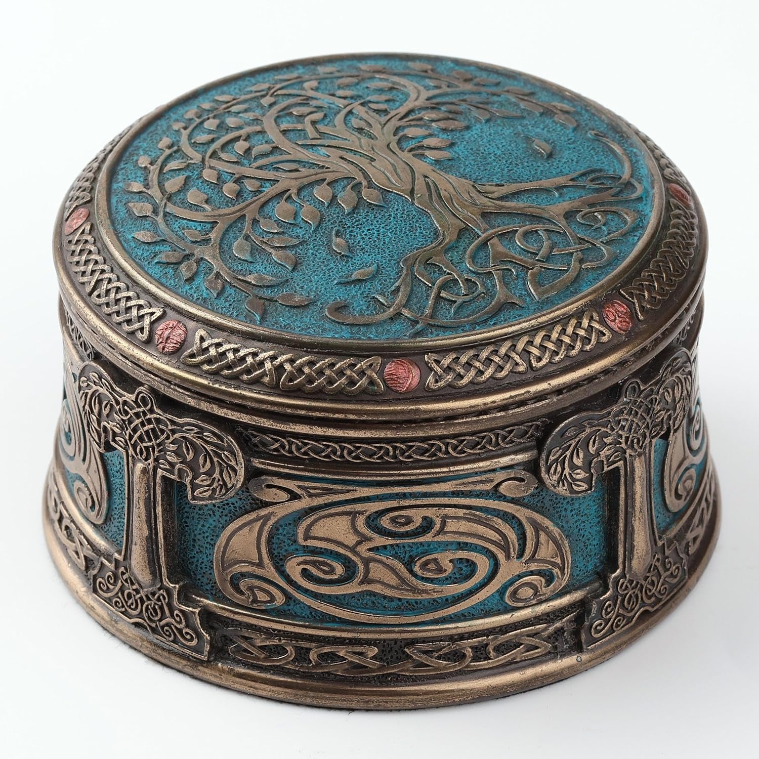 4 Inch Spiritual Tree of Life Cold Cast Resin Bronze Finish Trinket Jewelry Box