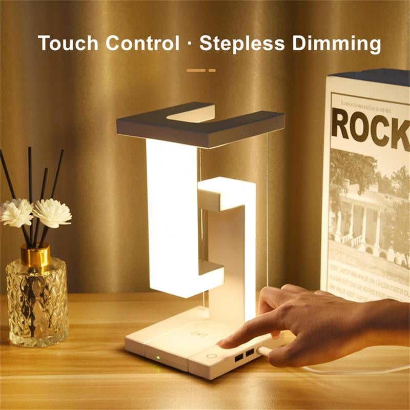 Creative Floating Light, USB Powered Touch Control Night Light, Decorative Dimmable Ambient Desktop Light with Wireless Charging Function for Home, Home Decor
