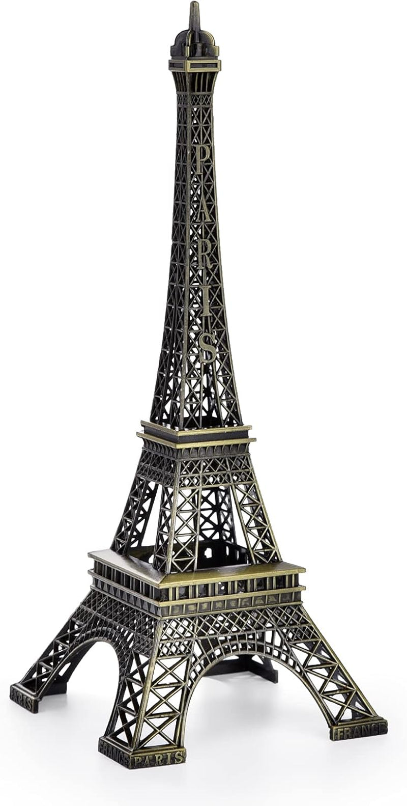 Bronze Metal Eiffel Tower Statue, 10Inch Decorative Figurine Replica Stand Holder for Cake Topper Table Decor Gift Party Home Decoration