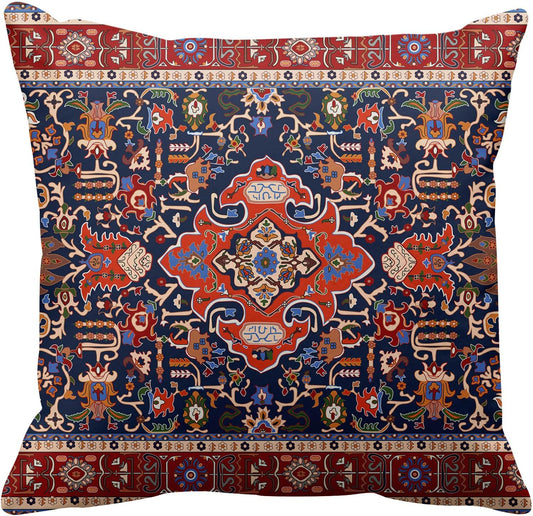 Throw Pillow Covers, Retro Tribal Ethnic Home Decor Set of 4 Pillow Cases, 18 X 18 Inches Sofa Cushion Couch Sofa Pillowcases Decorative