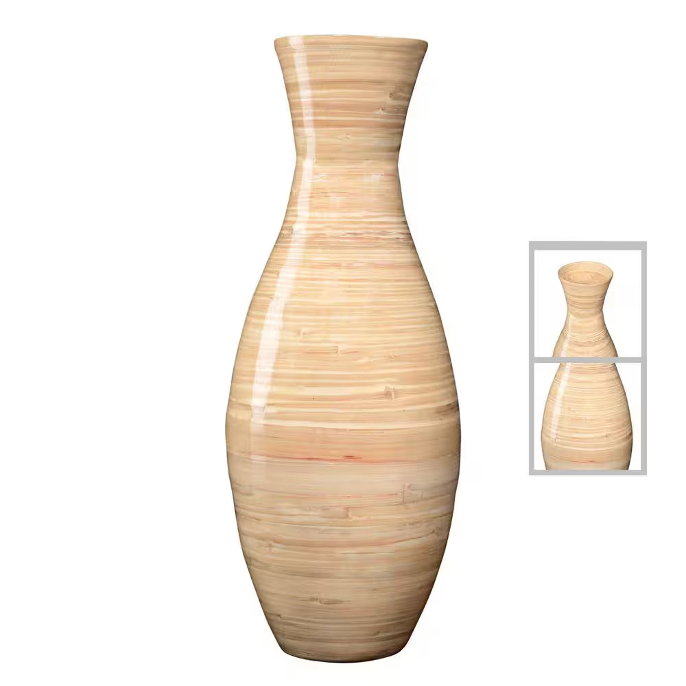 20 In. Natural Decorative Handcrafted Classic Bamboo Floor Vase