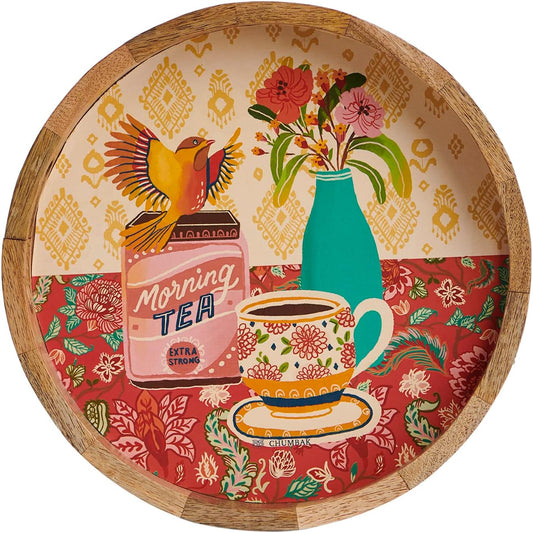 Good-Old Tea Palampore Tray- Brown